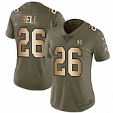 Women Nike Steelers 26 Le'Veon Bell Olive Gold Salute To Service Limited Jersey Dzhi,baseball caps,new era cap wholesale,wholesale hats